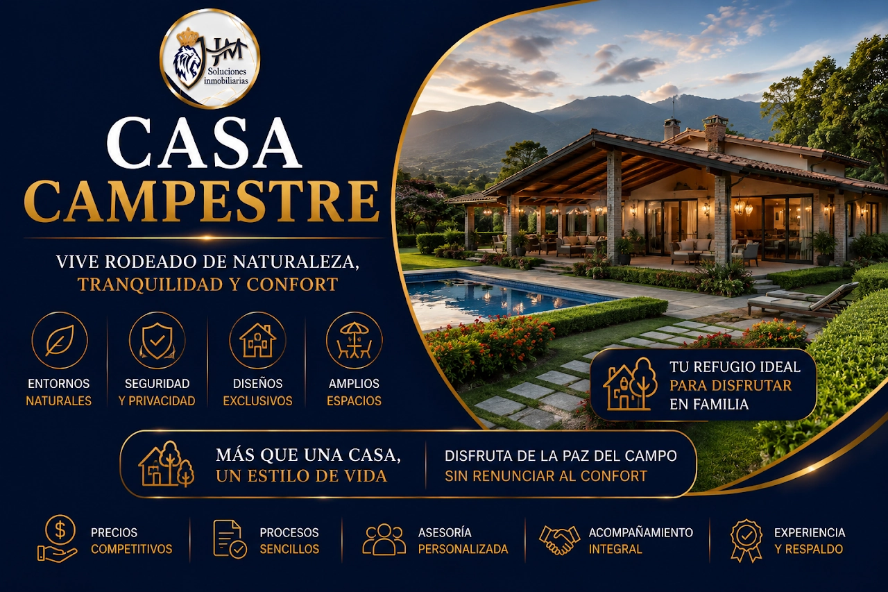 Casas campestres y fincas cabañas en condominios campestres cerrados — piscina, BBQ, zonas verdes y seguridad privada 24/7 para descanso familiar.