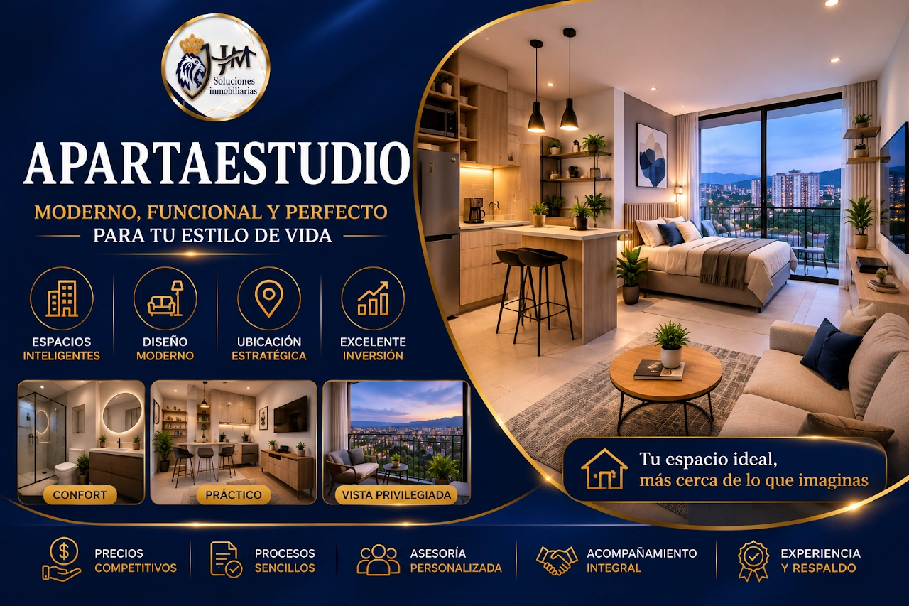 Apartaestudios modernos y acogedores para jóvenes profesionales, estudiantes e inversionistas — inversión en arriendo mensual alta rentabilidad en zona universitaria y empresarial.