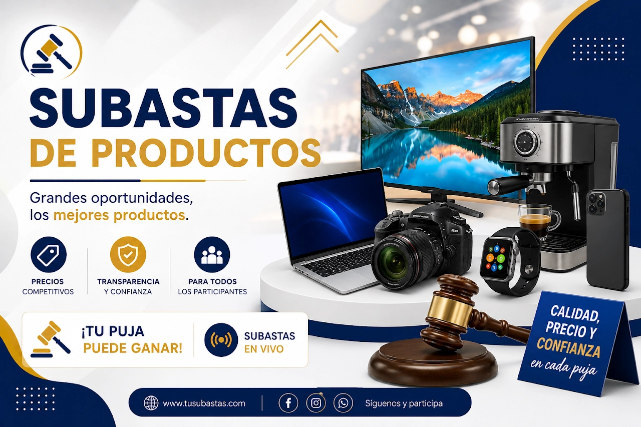 Subastas públicas de productos de marcas aliadas JM Soluciones Grupales